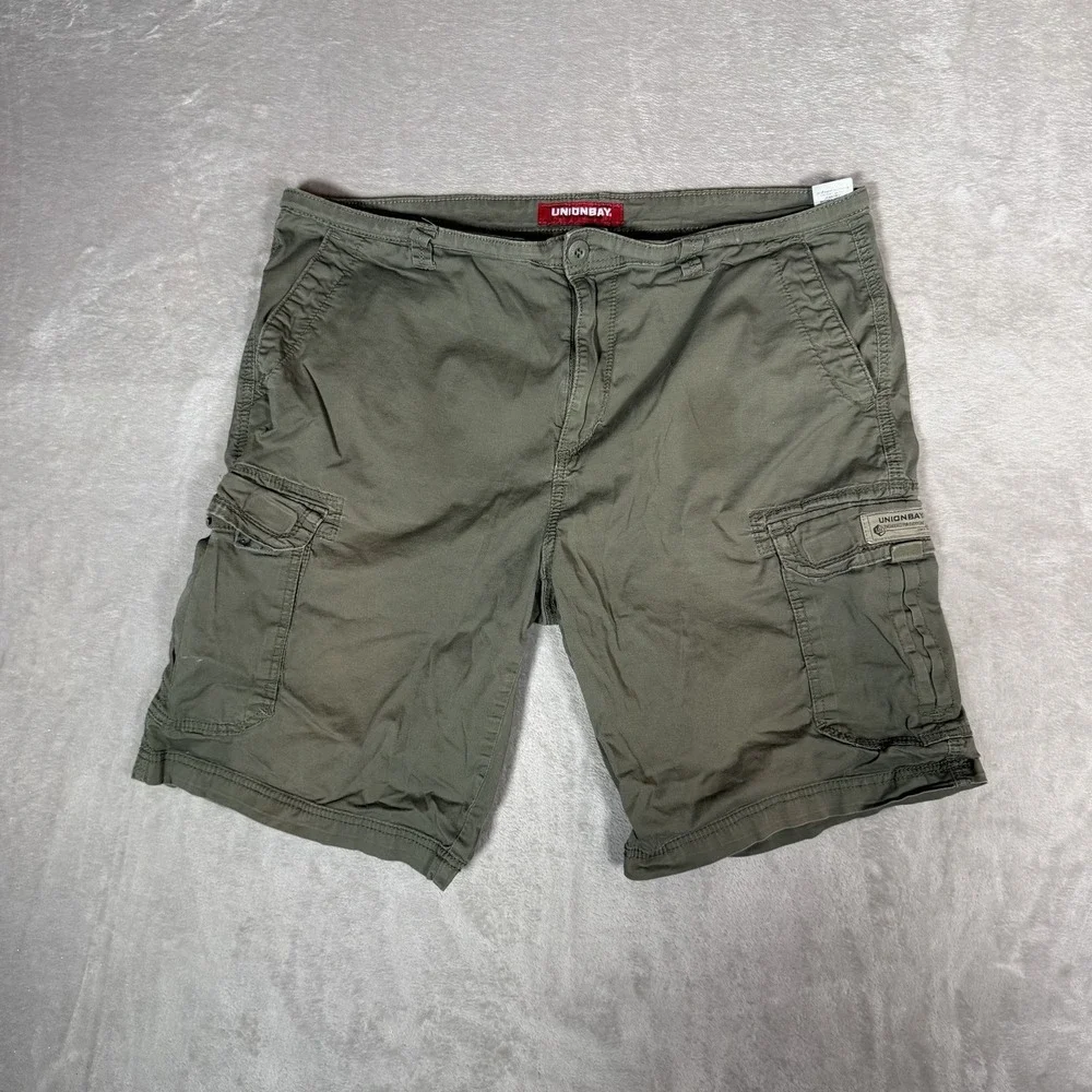 Unionbay Cargo Shorts Mens Size 38 Grey Stretch Cotton Casual Utility Pockets